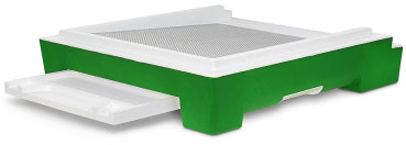 Segeberger flachbodem met aluminium varroarooster 53 x 50 x 10 cm met varroalade