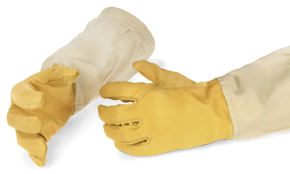 SIPA leren imkerhandschoenen met lange stofmanchet, maat 4-11