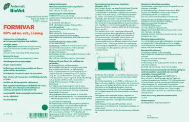 Formivar mierenzuur 60 procent 1L voor varroabehandeling bij honingbijen - etiket