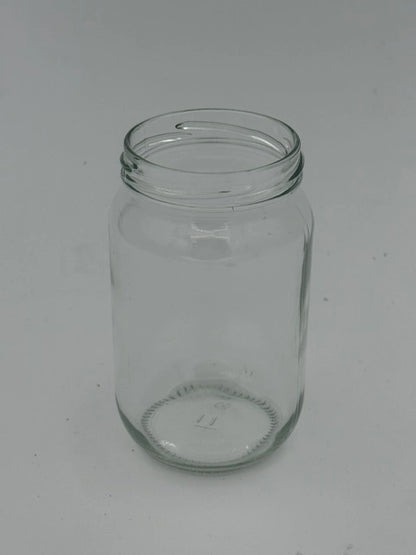 Glazen honingpot 450 gram met keuzedeksel zwart of goud